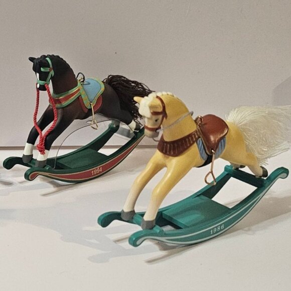 Hallmark Keepsake Rocking Horse Collectors Series Ornaments 1992-1994 Set Of 4 V - Picture 3 of 9